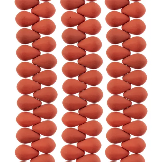 John Bead 114pcs 6x9mm Czech Glass White Alabaster Velvet Drop Bead Strands Terracotta {1}