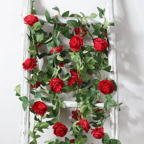 8.2Ft Artificial Peony Flower Garland Hanging Greenery Vine {3}