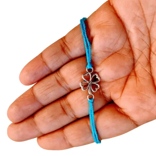 2CT Clover Leaf Charm Rakhi for Brother, Bhai Dooj, Clover, Rakhi for Sister, Clover Leaf Rakhi, Bhai Beej, Rakhri {4}