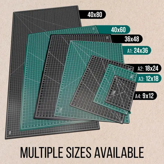 36" x 48" Self-Healing Cutting Mat 5-Ply - Double-Sided Green/Black Craft Mat, Non-Slip Cutting Mats for Crafts, Sewing, Quilting, Scrapbooking {5}