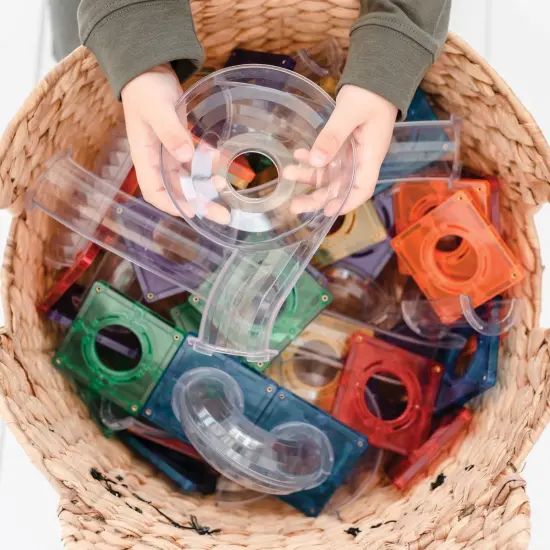 Connetix Rainbow Magnetic Tiles Ball Run - 134 Pieces {6}