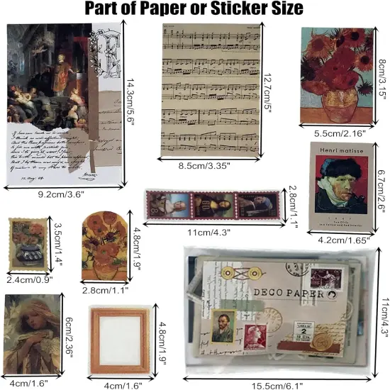 200PCS Vintage Scrapbooking Supplies Kit (Artistic) {3}