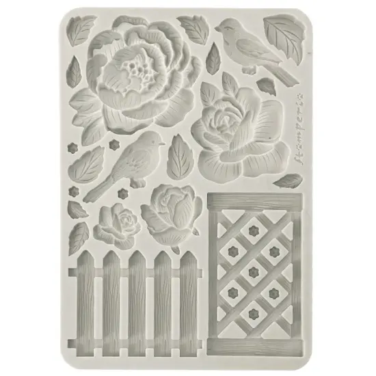 Stamperia Silicon Mould A5-House of Roses Fence {1}