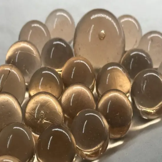 25 Glass Marbles AXOLOTL Clear Pink/Peach Game Pack Shooter Swirl {3}