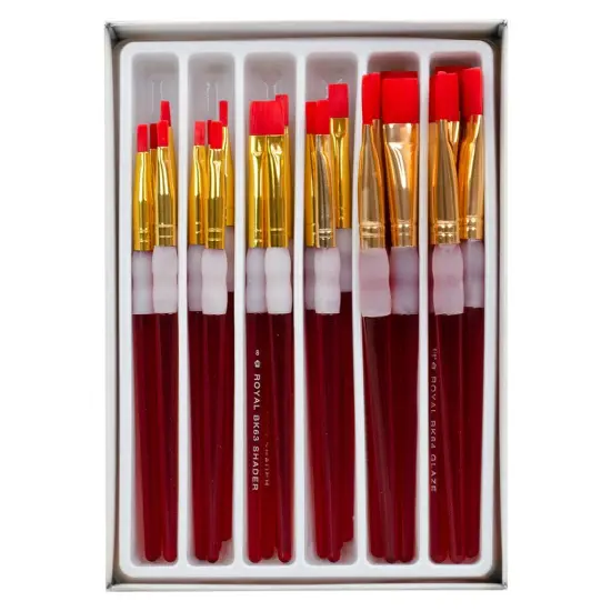 RCVP-BK201 | Big Kid's Choice&trade; 24pc Taklon Flat Brush Classroom Value Pack {1}