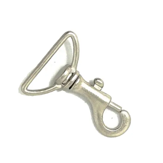 Swivel Hook Nickel Plated Zinc Base Push Down on Side 2 Inches Long 1.5 Inch Loop {4}