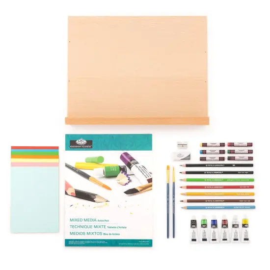 REA5620 | Mixed Media Flat Easel Art Set - 40pc {1}