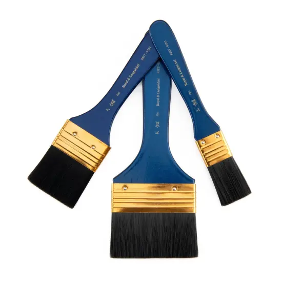 RSET-9351 | 3pc Black Taklon Flat Large Area Brush Set {5}