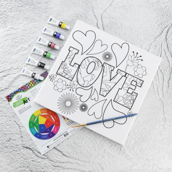 RTN-271 | Canvas Art&trade; 9pc Acrylic Painting "Love" Art Set {2}