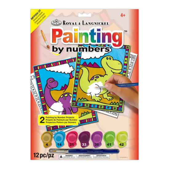 MFP204 | Painting by numbers&trade; Children's 12pc 8.75" x 11.75" Dinosaurs & Volcano Painting Project 2-Pack {1}