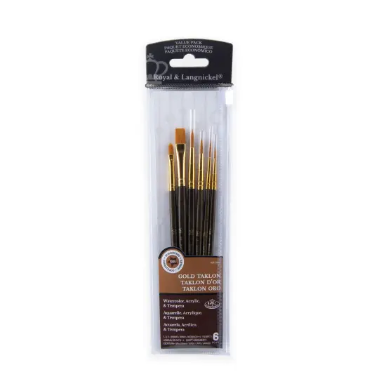 RSET-9161 | 6pc Golden Taklon Variety Brush Set {1}