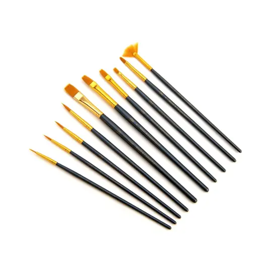 RSET-9194 | 10pc Golden Taklon Variety Brush Set {2}