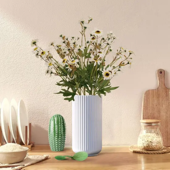 Summer White Daisy Artificial Flowers forTabletop Decor , Artificial White Daisies,6 Bouquets Fake Daisies Flowers,Faux Daisies for Home Table Centerpieces Arrangement Decoration (6, White) {5}