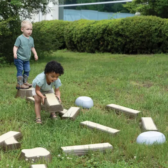 Kaplan Early Learning Company Timber Trail Stepping Logs Set - 16 Pieces {7}
