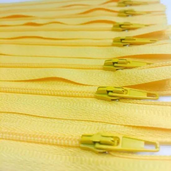 Yellow Generic Nylon Zippers #3 Coil Closed Bottom {2}