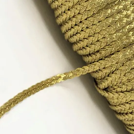 Flat Braid Gold Metallic Trim Full Roll {3}