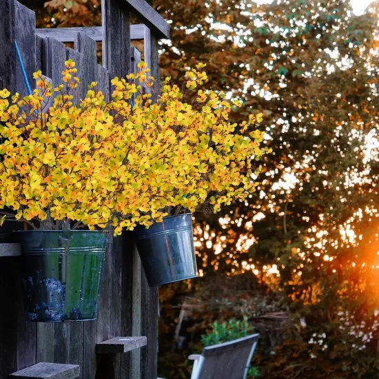 6Pcs Artificial Fall Flowers Babys Breath Flower Bulk Fake Silk Flowers Artificial Gypsophila Bouquet Floral for Home Festival Wedding Party Kitchen Bedroom Xmas D&eacute;cor (Orange) {2}