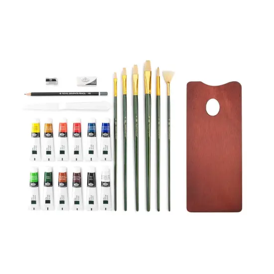 RSET-OIL2020 | Essentials&trade; 24pc Oil Painting Long Handle Travel Art Set {2}