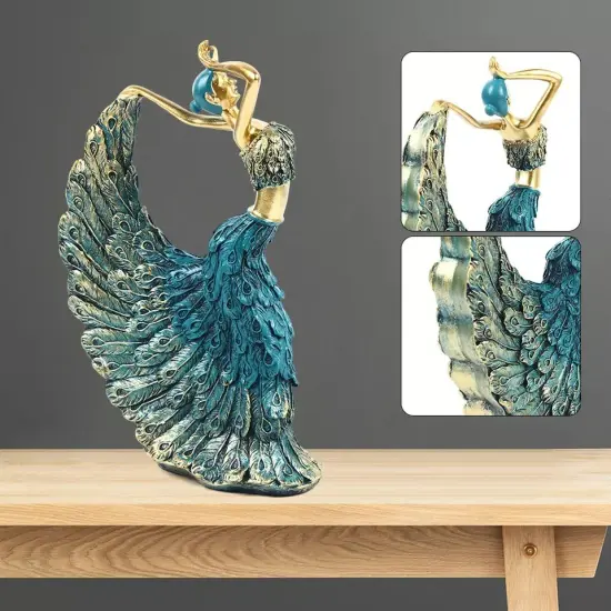 Resin Dancing Figurine Peacock Sculpture Abstract Art Statue Homes Furnishings {4}