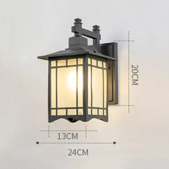 Vintage Exterior Light Wall Light Fixture Shade Lantern Sconce Porch Lighting {2}