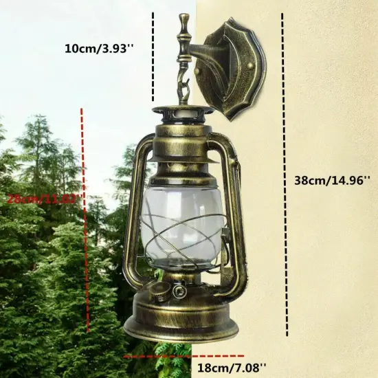 Indoor Garden Lamp Antique Exterior Wall Light Bronze Plastic Lantern Fixture {4}