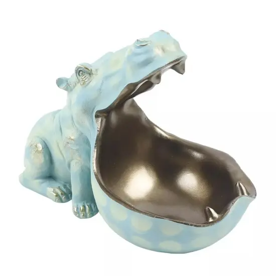 Resin Hippopotamus Figurine Sculpture Hippo Statue Container Home Table Decor {2}