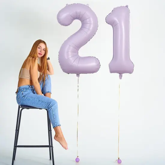 Number Balloons 10 Pastel Purple, 40 Inch Lavender Mylar Foil Number 1 & 0 Balloons for Girls 10th Birthday Balloons, Large Light Purple Helium 10 Balloons for Women 10th Anniversary Party Decorations {3}