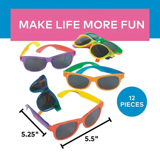 Adults Bright Transparent Sunglasses 12 Pieces {6}
