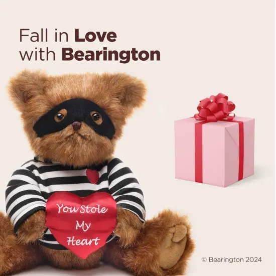 Bearington Lawless Lover Valentine's Day Teddy Bear, 10 In Valentine's Day Stuffed Animals Ideal Gift for Kids & Girlfriends, For Ages 3-14 Brown {5}