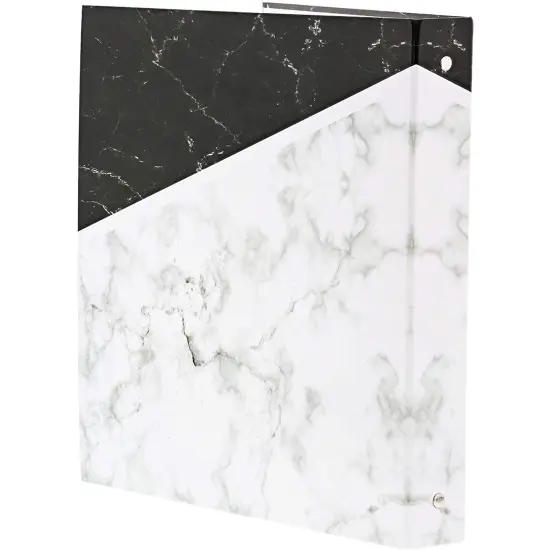 Paper Junkie Planner Binder (10 x 11.5 in, Marble Design, 3-Rings, Pack of 2) White {6}