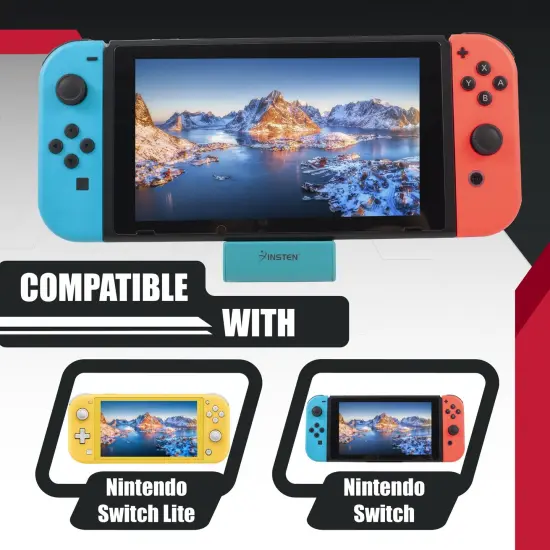 Insten For Nintendo Switch & OLED Model & Switch Lite Charging Dock, Adjustable Docking Station with USB C Port, Turquoise Blue {3}