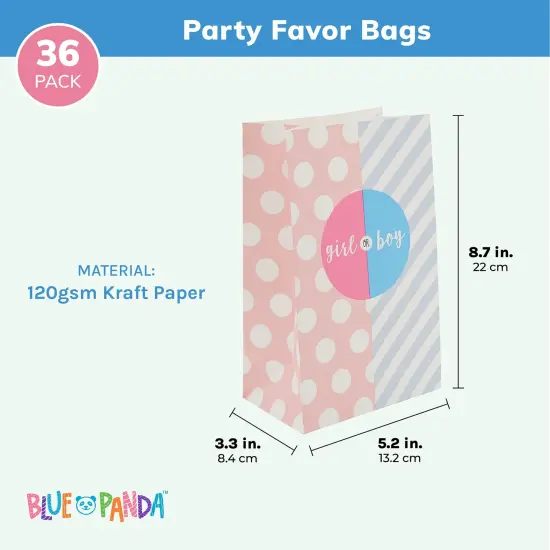 36 Pack Boy or Girl Goodie Bags for Baby Gender Reveal Party Supplies (5.2 x 8.7 x 3.3 In) {3}