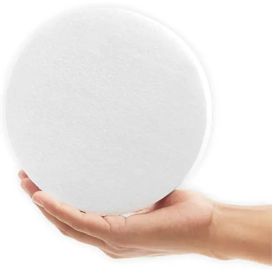 Craft Foam Disk, Blank Circles for DIY and Art (6 x 6 x 2 in, 6 Pack) White {6}