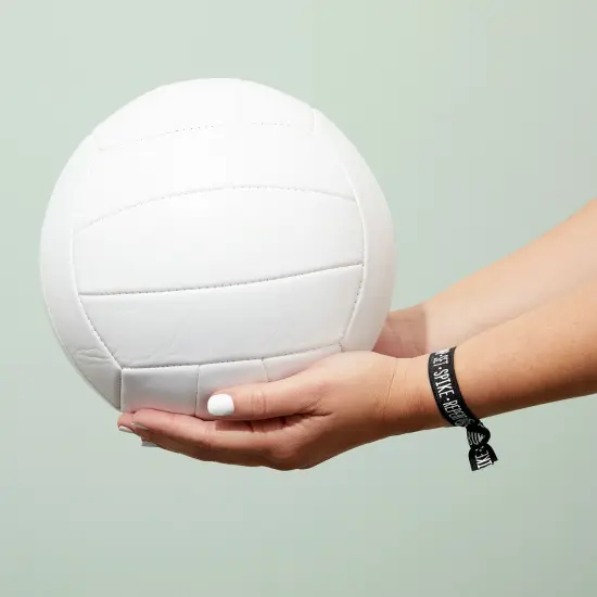 50-Pack Volleyball Hair Ties for Girls, Accessories, Bracelets, Elastic Bands, Bulk Gifts for Team Featuring the Words "Bump - Set - Spike - Repeat" (3.35x0.6 in) Black {3}