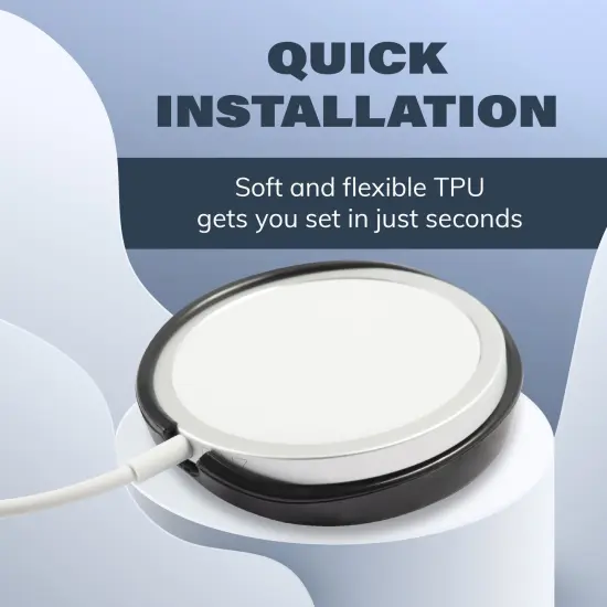 Insten 2-Pack Case Compatible with MagSafe Charger Pad, Protective Soft TPU Slim Skin Cover (Charger Not Included) Clear & Black {5}