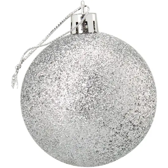 Mini Glitter, Mirror Shatterproof Christmas Tree Ball Ornaments (Teal, Silver, 1.5 in, 48 Pack) Blue {6}