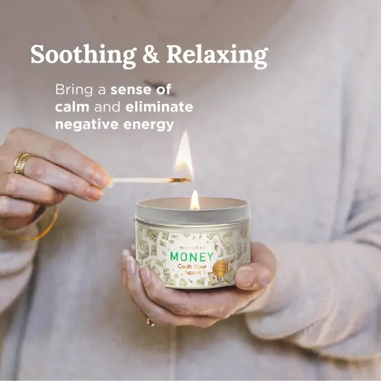 Magnificent 101 Long Lasting Money Aromatherapy Candle | 6 Oz - 35 Hour Burn | Made of Sage Scented Soy Wax Candle for House Energy Cleansing, Purification & Manifestation | Boost Your Cash Flow White {4}