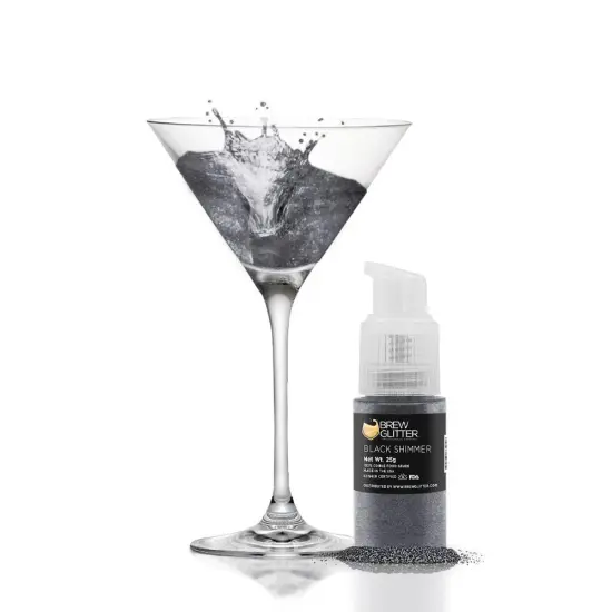 Black Shimmer Edible Glitter Spray Pump | Brew Glitter&reg; {1}