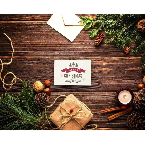 48-Pack Merry Christmas Cards with Envelopes for Holiday Wishes, 4x6 Festive Season Greeting Card for Xmas, 6 Retro Modern Designs {3}