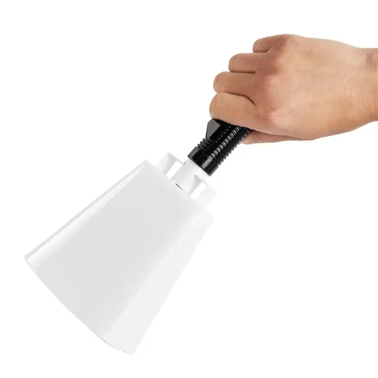 2 Pack 9.5-inch Cowbells for Sporting Events, Percussion Noise Makers with Handle for Football Games, Stadiums (White) {6}