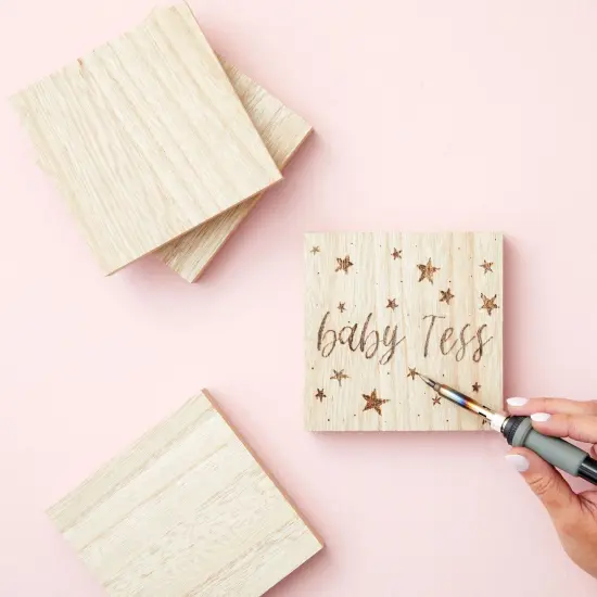 Bright Creations Unfinished MDF Wood Blocks for Crafts, 1 In Thick Wooden Square Blocks (5x5 In, 4 Pack) Brown {4}