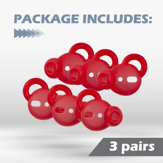 Insten 3 Pairs Ear Hooks Tips Compatible with AirPods 1 & 2 Earbuds, Anti-Lost EarHooks EarTips Accessories, Comfortable Soft Silicone Covers, with Storage Box (Not Fit in Charging Case) Red {7}