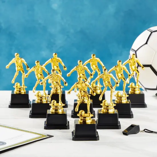 12 Pack Small Gold Soccer Trophies for Team Award Ceremonies, Championship Games, Sports Competitions (2.5 x 6 In) {2}