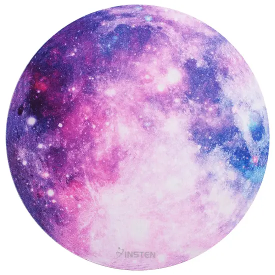 Insten Galaxy Mouse Pad for Computer Desk Laptop, Small Round Desktop Mat, Purple Space, Non-Slip Rubber {1}