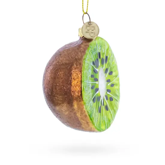 Kiwi Slice Glass Christmas Ornament {3}