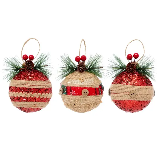 Juvale 6-Pack Rustic Christmas Tree Ornaments, 3 x 5.4 Inches Farmhouse Holiday Decorations, Assorted Designs, Ideal for Hanging on Christmas Trees, Fireplace, and Living Room Gold {4}
