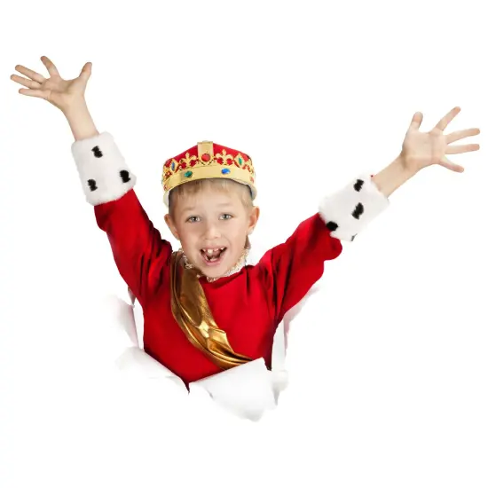 4-Pieces King and Queen Crowns Set for Kids - Gold Crowns and Tiara for Royal Theme Birthday Party Costume Accessories and Photo Booth Props {3}