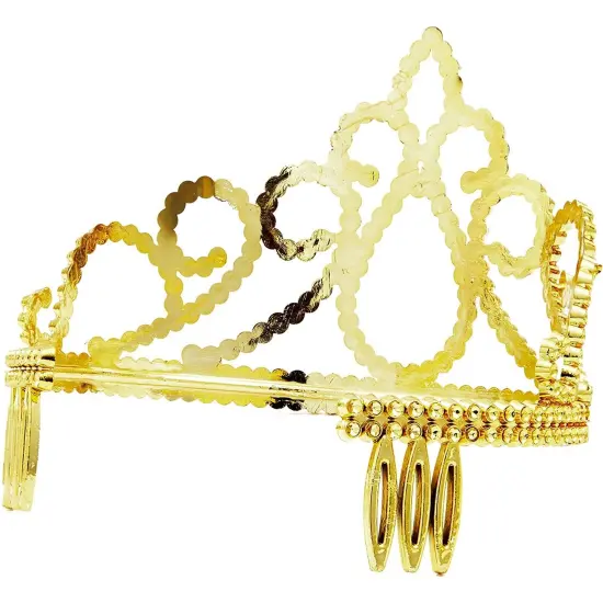 BLUE PANDA 12 Pack Gold Tiara for Girls, Princess Dress Up Crown for Kids Costume Birthday Party Supplies in Bulk - Princess Crown - Aged 3-14 {5}