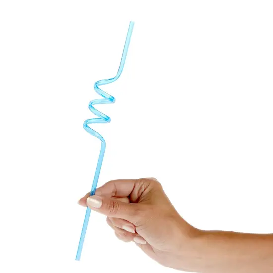 100 Pack Loopy Crazy Plastic Straws for Kid's Birthday Party, Classroom Celebration Multicolor {6}