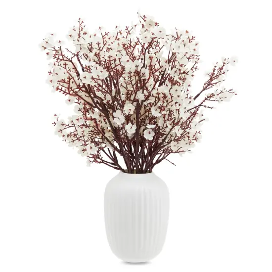 6 Pack Silk Artificial Baby's Breath Flowers with Stem, Babies Breath Faux Flower Bouquet, Fake Floral Arrangement for Table Centerpiece Decorations (20 in, White) {1}